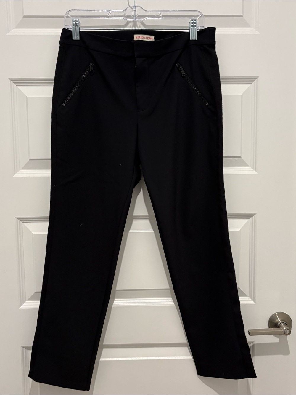 Rebecca Taylor Black Men's Dress Pants with Zip Pocket Details